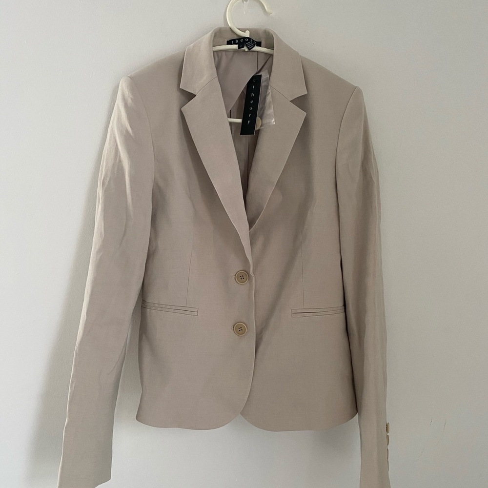 Theory Hampton Resort Linen Blend Blazer